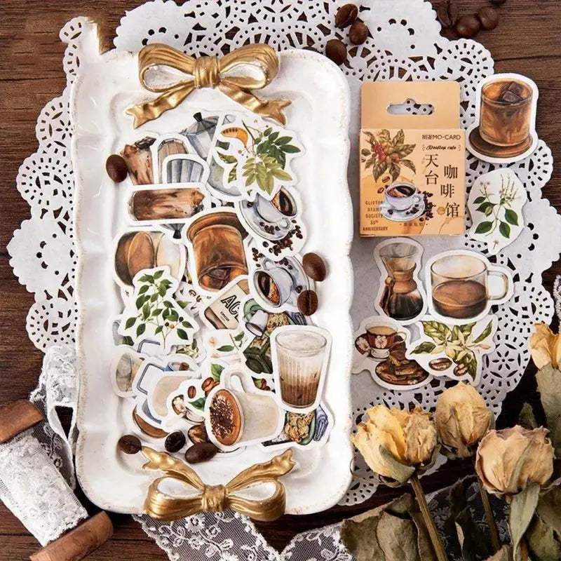 Vintage Coffee Stickers Set