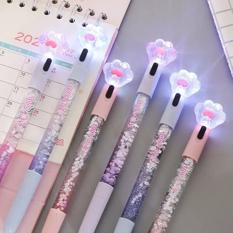 3 heart light pen set