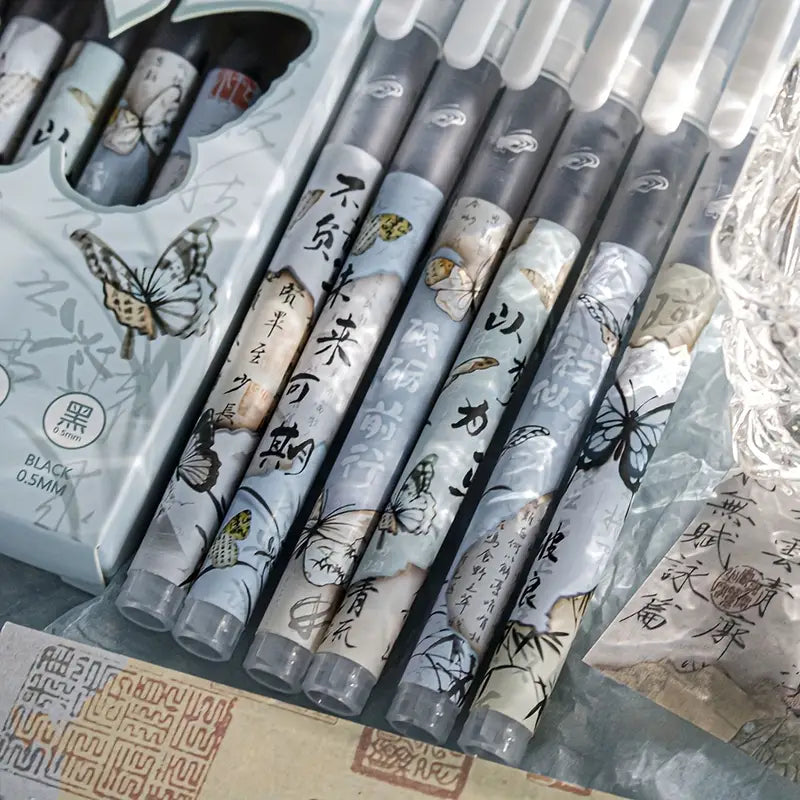 6-Pack Inspirational Chinese Style Gel Pens