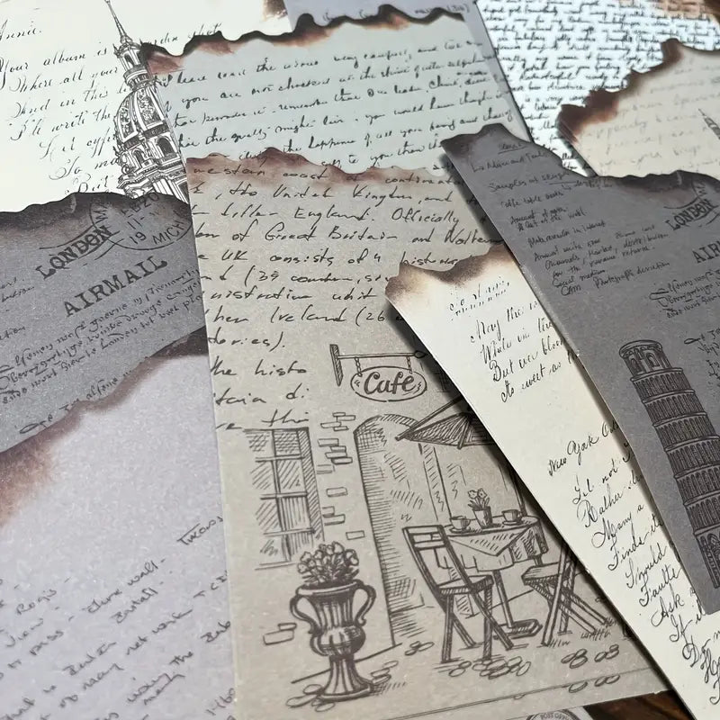 Vintage-Inspired Burning Book Page Series