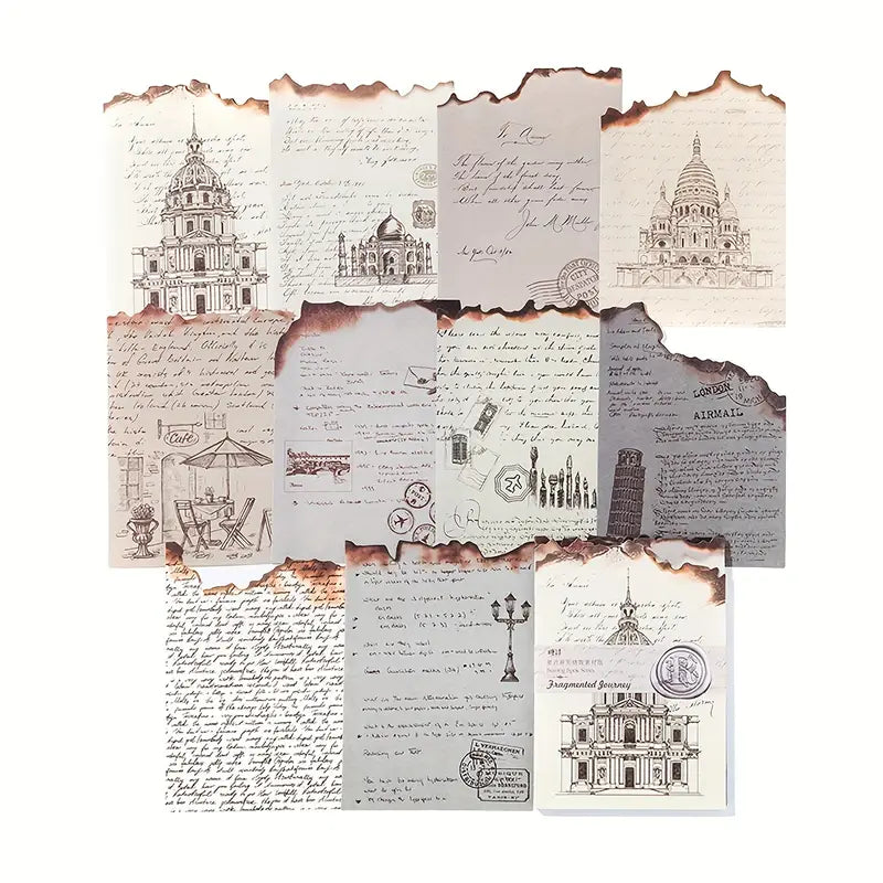 Vintage-Inspired Burning Book Page Series