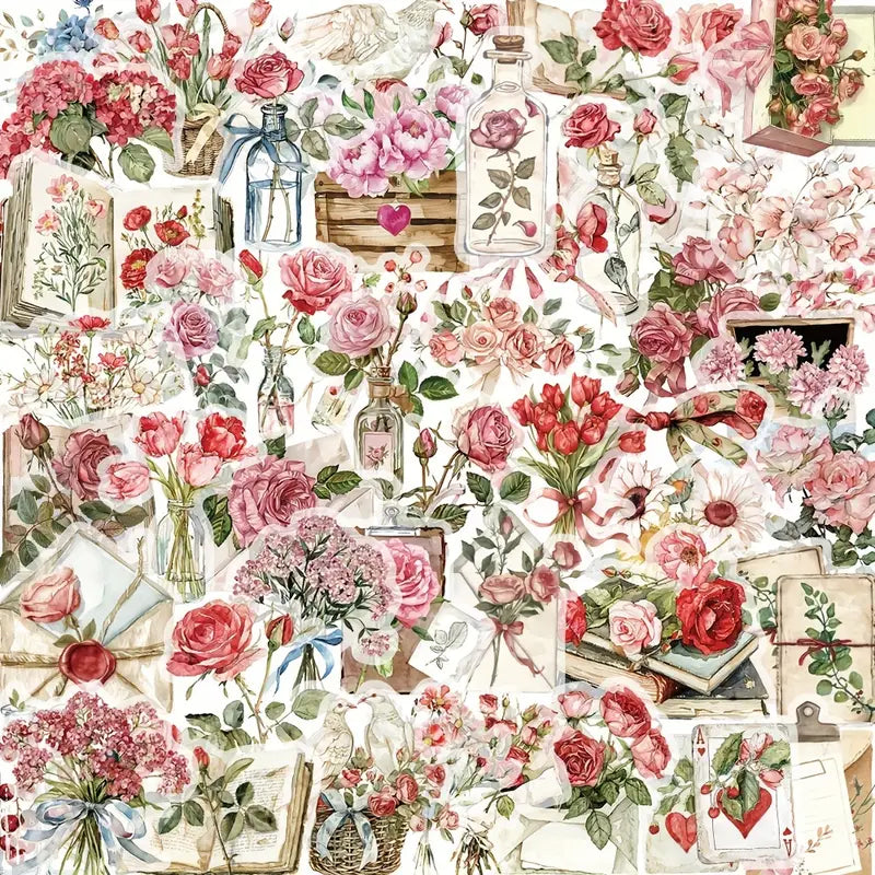 Floral stickers and letters