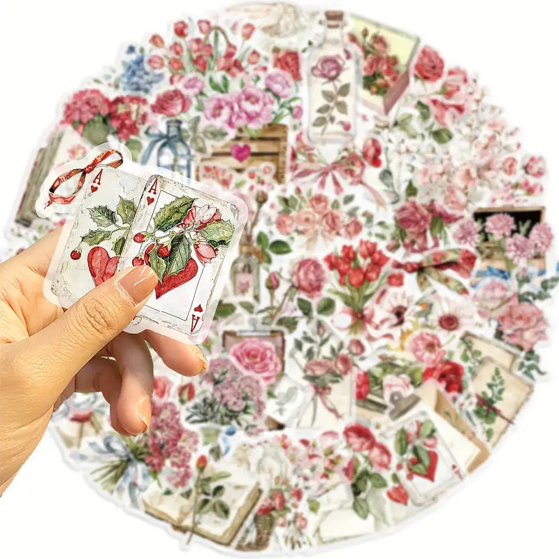 Floral stickers and letters