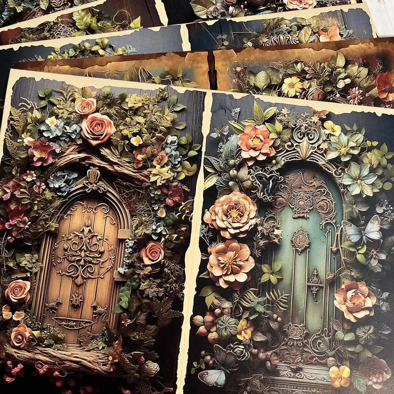 12 piece wooden door vintage stickers