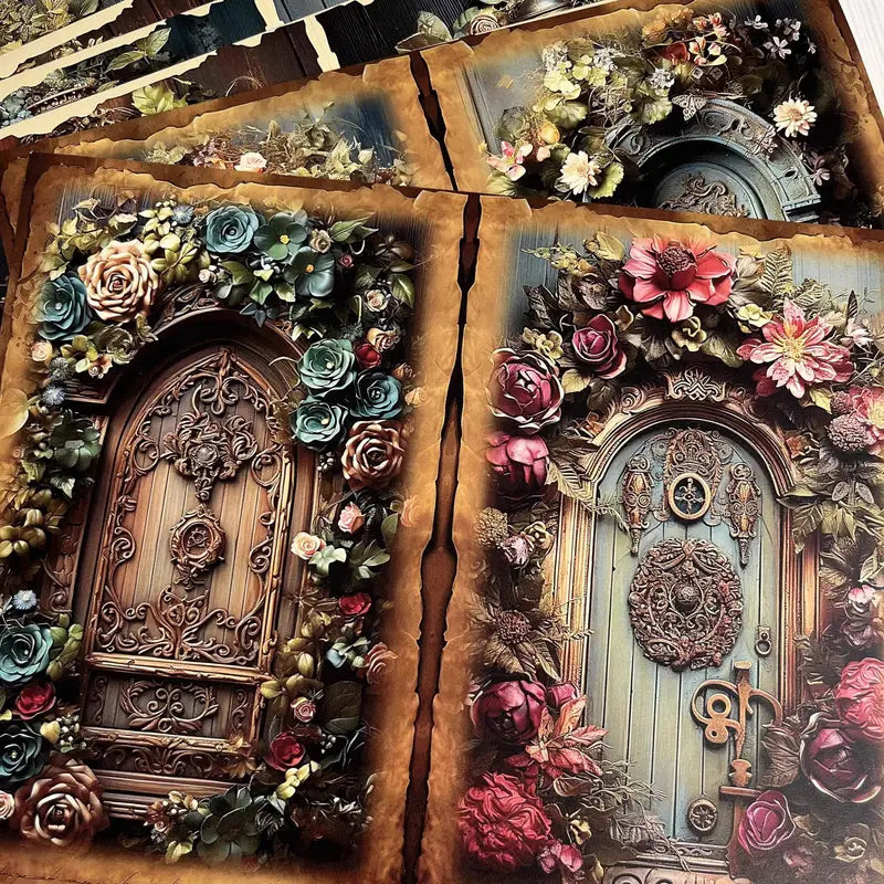 12 piece wooden door vintage stickers