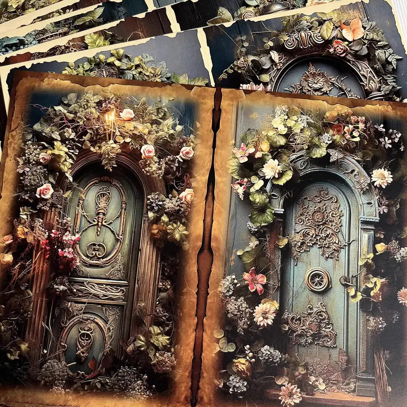 12 piece wooden door vintage stickers