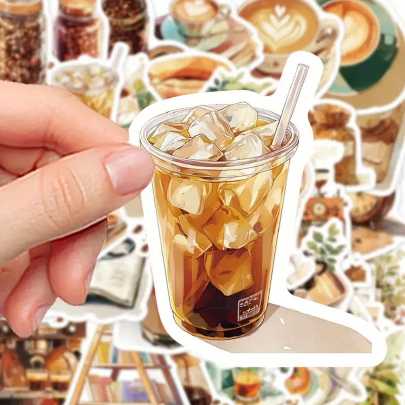 Coffee-Themed Waterproof Stickers