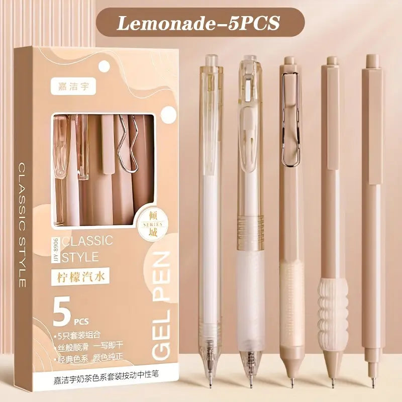 Beizhixin 5-Pack Ergonomic Plastic Gel Pens