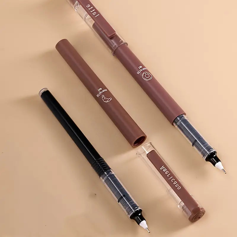 6pcs, Brown Gel Pens