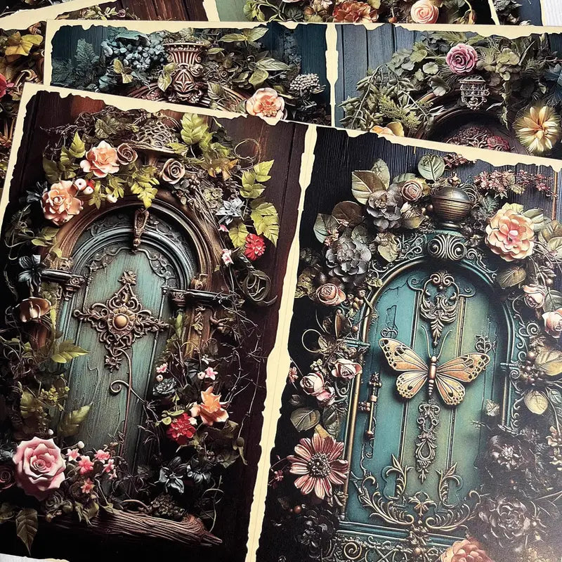 12 piece wooden door vintage stickers