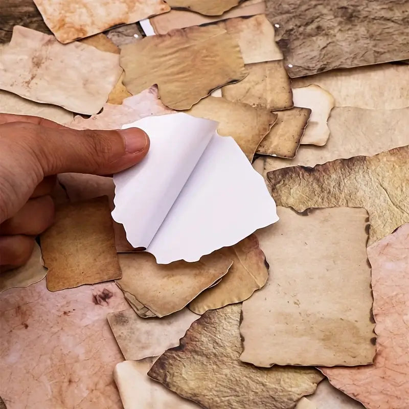 Vintage aged paper stickers