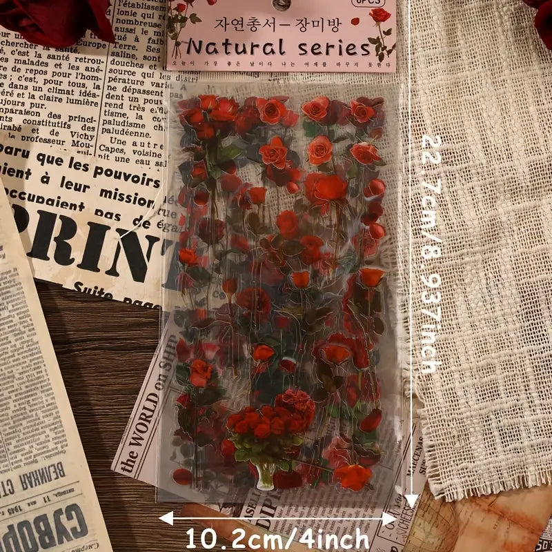 Vintage rose stickers