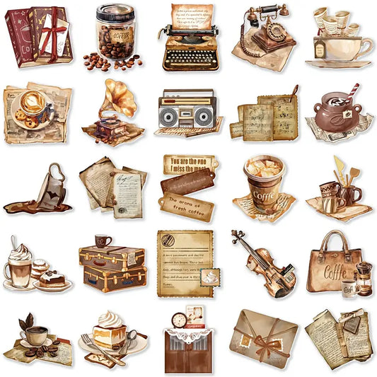 Vintage cafe stickers