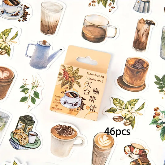 Vintage Coffee Stickers Set