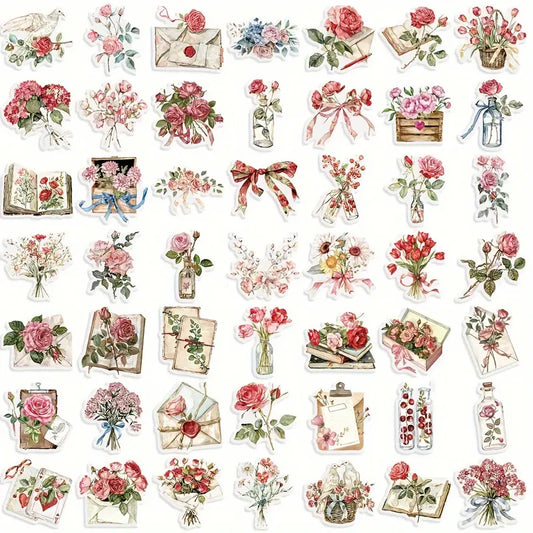 Floral stickers and letters