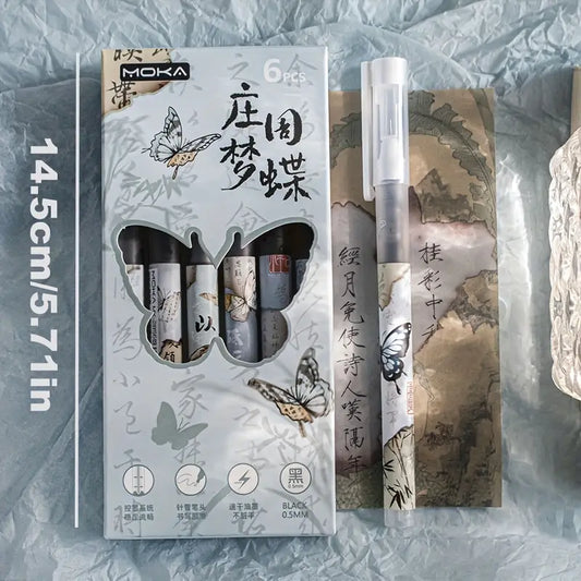 6-Pack Inspirational Chinese Style Gel Pens