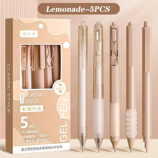 Beizhixin 5-Pack Ergonomic Plastic Gel Pens
