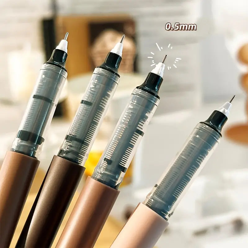 6pcs, Brown Gel Pens