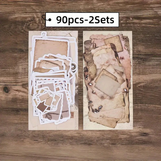 Vintage aged paper stickers